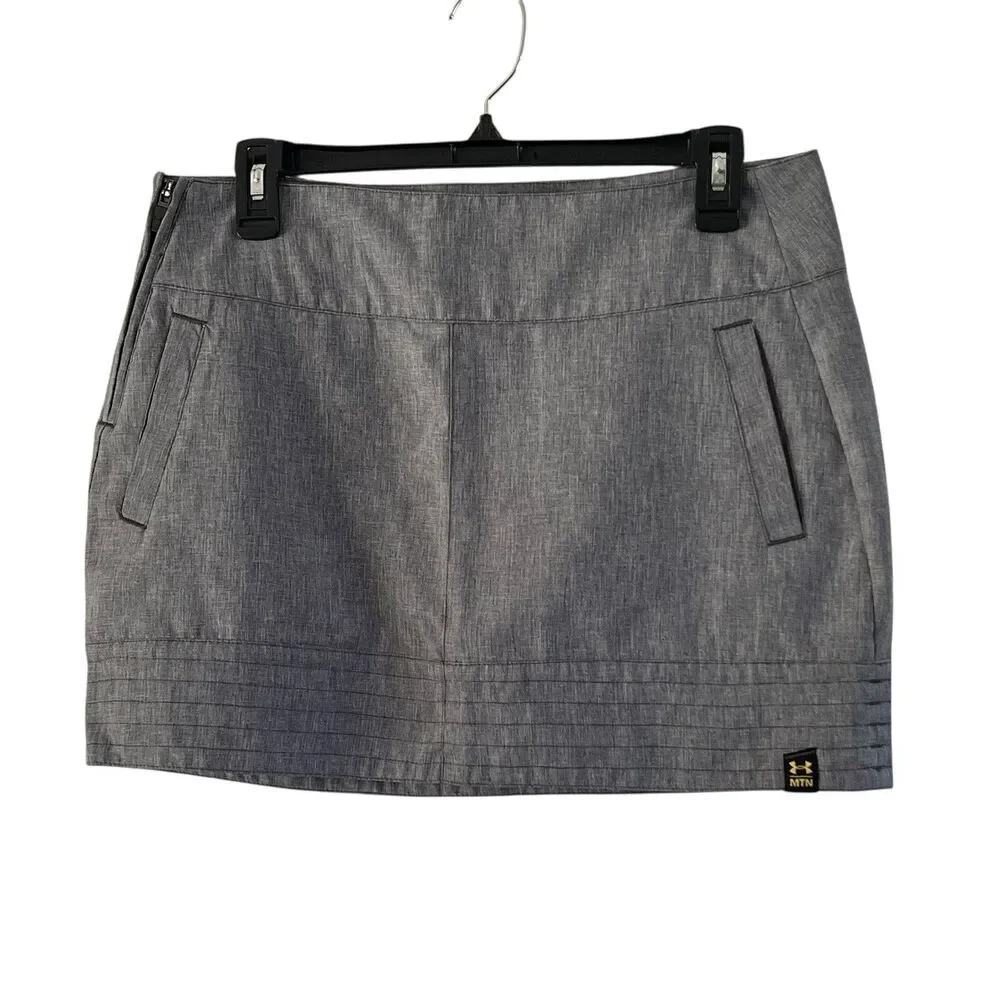 Under Armour MNT Women's Skirt Size 8 Gray Pockets Zip Golf Mini Activewear - Picture 5 of 15
